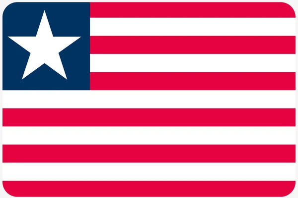 Flag Illustration with rounded corners of the country of Liberia — Stock Photo, Image