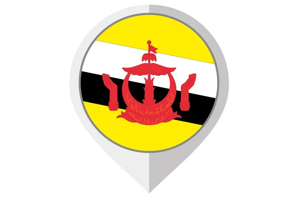 Bandeira Ilustração dentro de um pontudo do país de Brunei — Fotografia de Stock