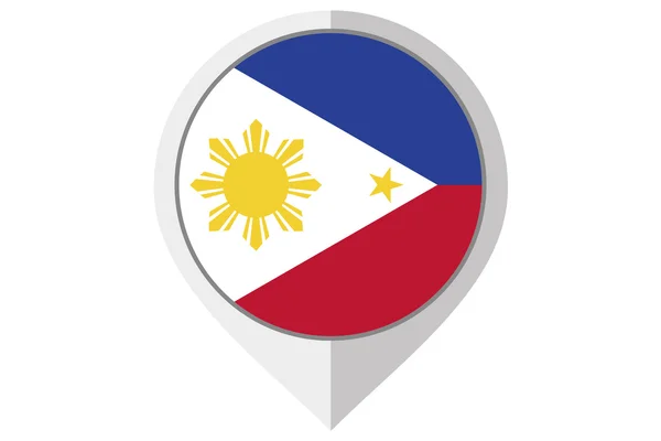 Ilustración de la bandera dentro de un punto del país de Filipinas —  Fotos de Stock