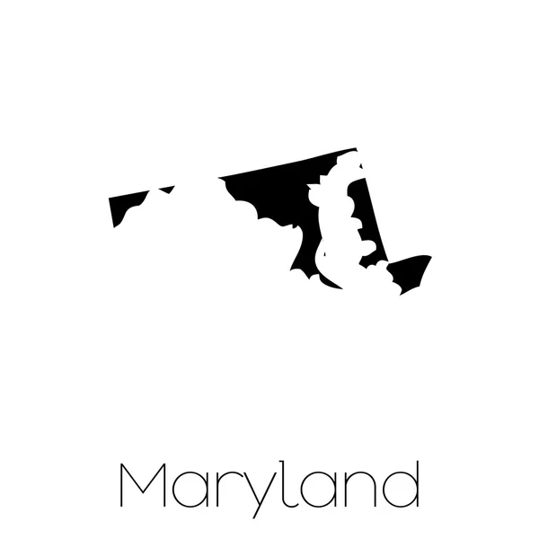 Forma ilustrada del estado de Maryland — Foto de Stock