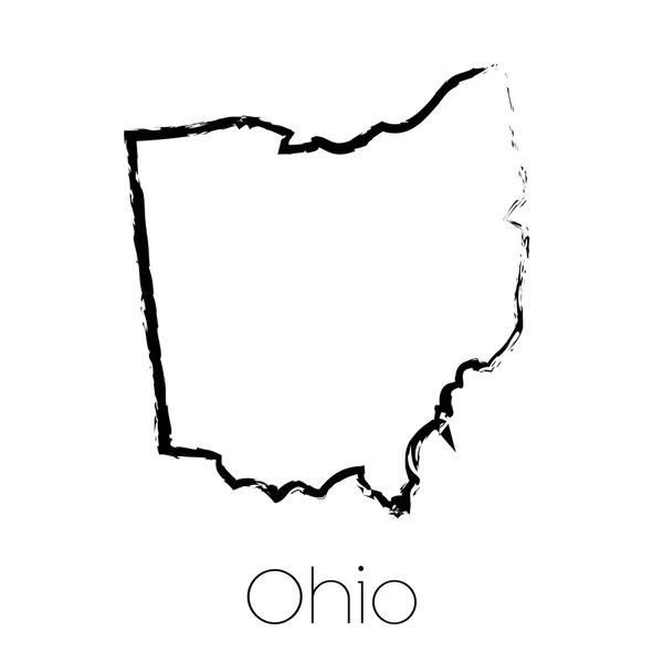 Gekritzelte Form des Zustandes von ohio — Stockfoto