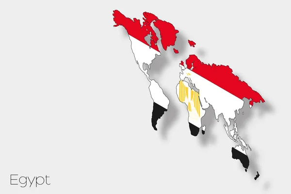 Ilustración de la bandera isométrica 3D del país de Egipto —  Fotos de Stock