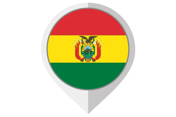 Flagga Illustration inuti ett spetsigt om Bolivia — Stockfoto