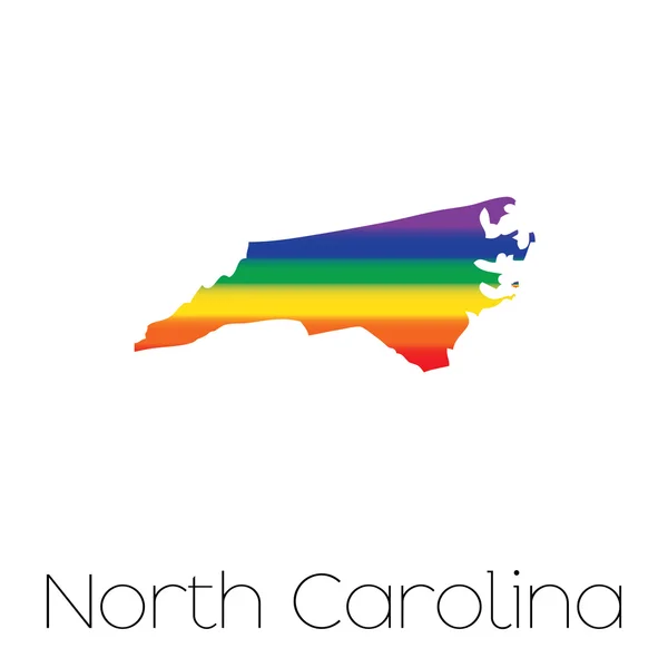 Прапор ЛГБТ всередині штату Північна Кароліна — стокове фото