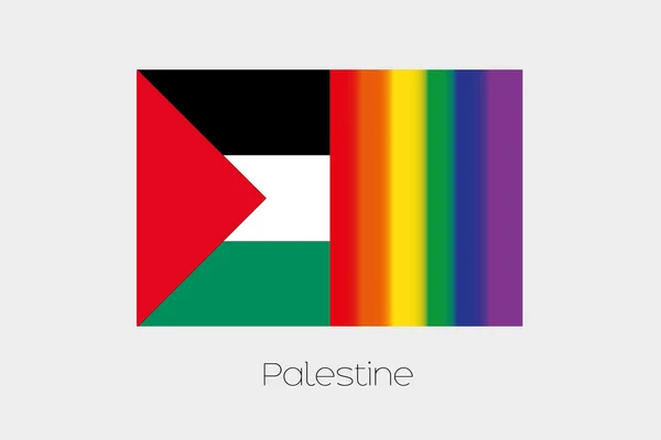 팔레스타인의 국기와 Lgbt 깃발 그림 — 스톡 사진