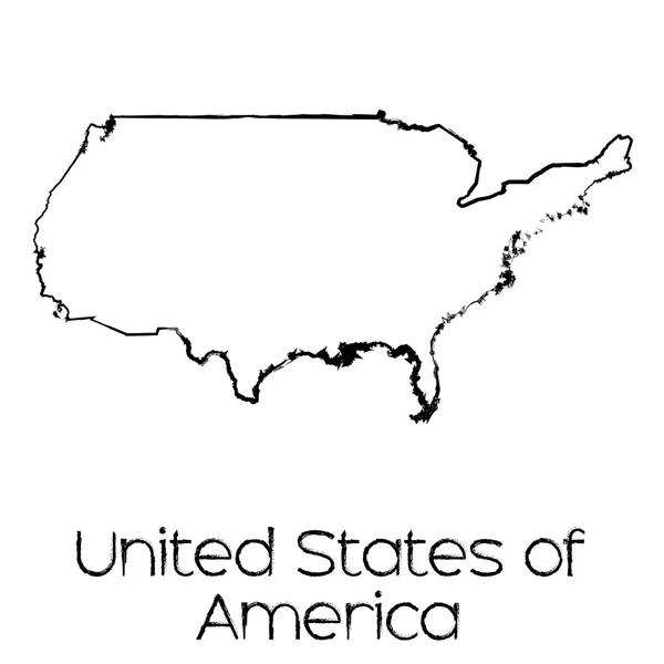 Amerika Birleşik Devletleri ülkenin karalanmış şekli — Stok fotoğraf