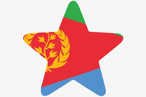 Flag Illustration inside a star of the country of Eritrea — Stock Photo, Image