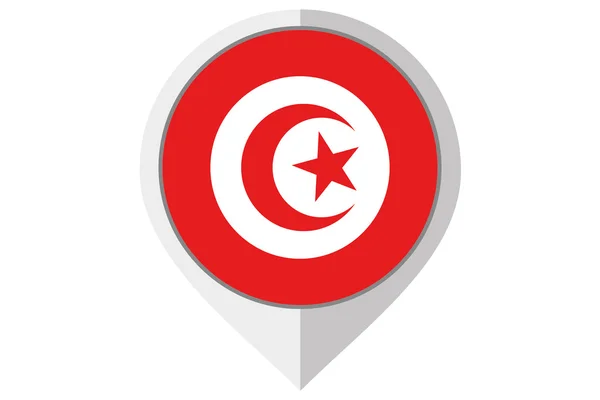 Flag Illustration inside a pointed of the country of Tunisia — Stock Photo, Image