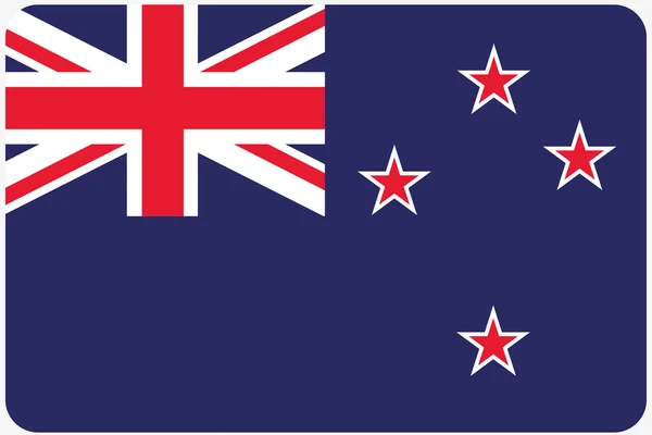 Bandeira Ilustração com cantos arredondados do país de Nova Zea — Fotografia de Stock