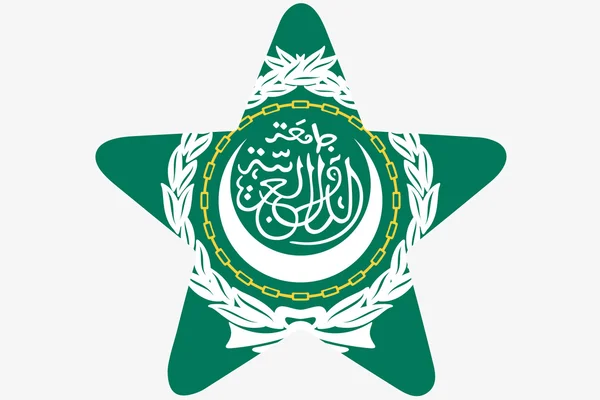 Flag Illustration inside a star of the country of Arab League — Stock Photo, Image