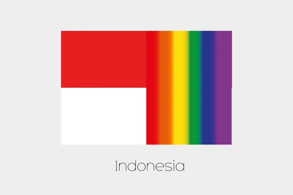 ЛГБТ прапор ілюстрації з прапор Індонезії — стокове фото