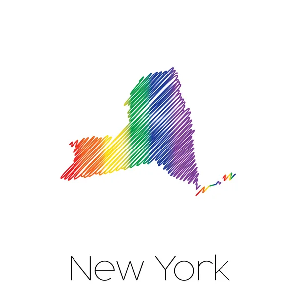 HBT-klottrade formen av det statligt av New York — Stockfoto