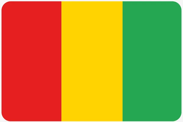 Εικονογράφηση σημαία με στρογγυλεμένες γωνίες της χώρας της Γουινέας — Φωτογραφία Αρχείου