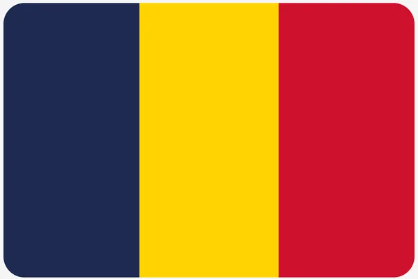 Εικονογράφηση σημαία με στρογγυλεμένες γωνίες της χώρας του Τσαντ — Φωτογραφία Αρχείου
