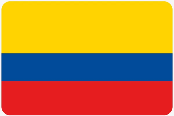 Vlajka ilustrace se zaoblenými rohy země Colombi — Stock fotografie