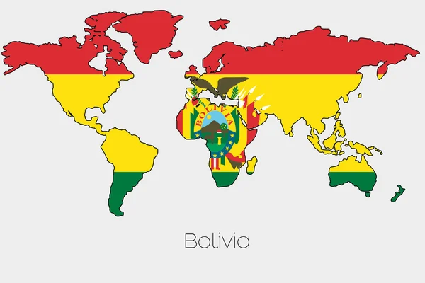 国の世界地図の図形の内部フラグのイラスト — ストック写真