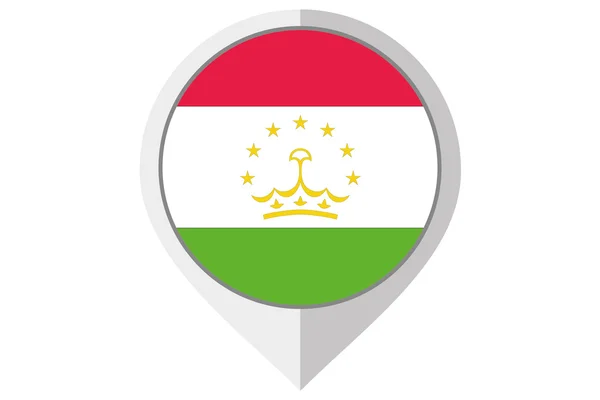Ilustración de la bandera dentro de una punta del país de Tayikistán —  Fotos de Stock