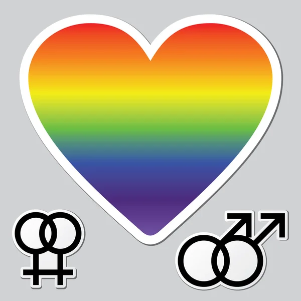 Illustrations of Gay and Lesbian Pictograms — Stock Photo, Image