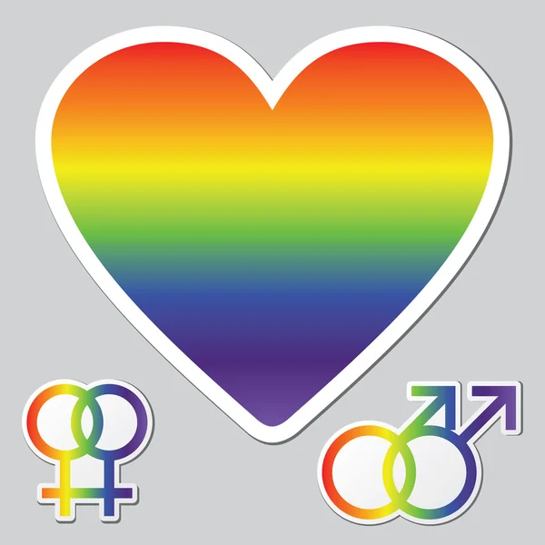 Illustrations of Gay and Lesbian Pictograms — Stock Photo, Image