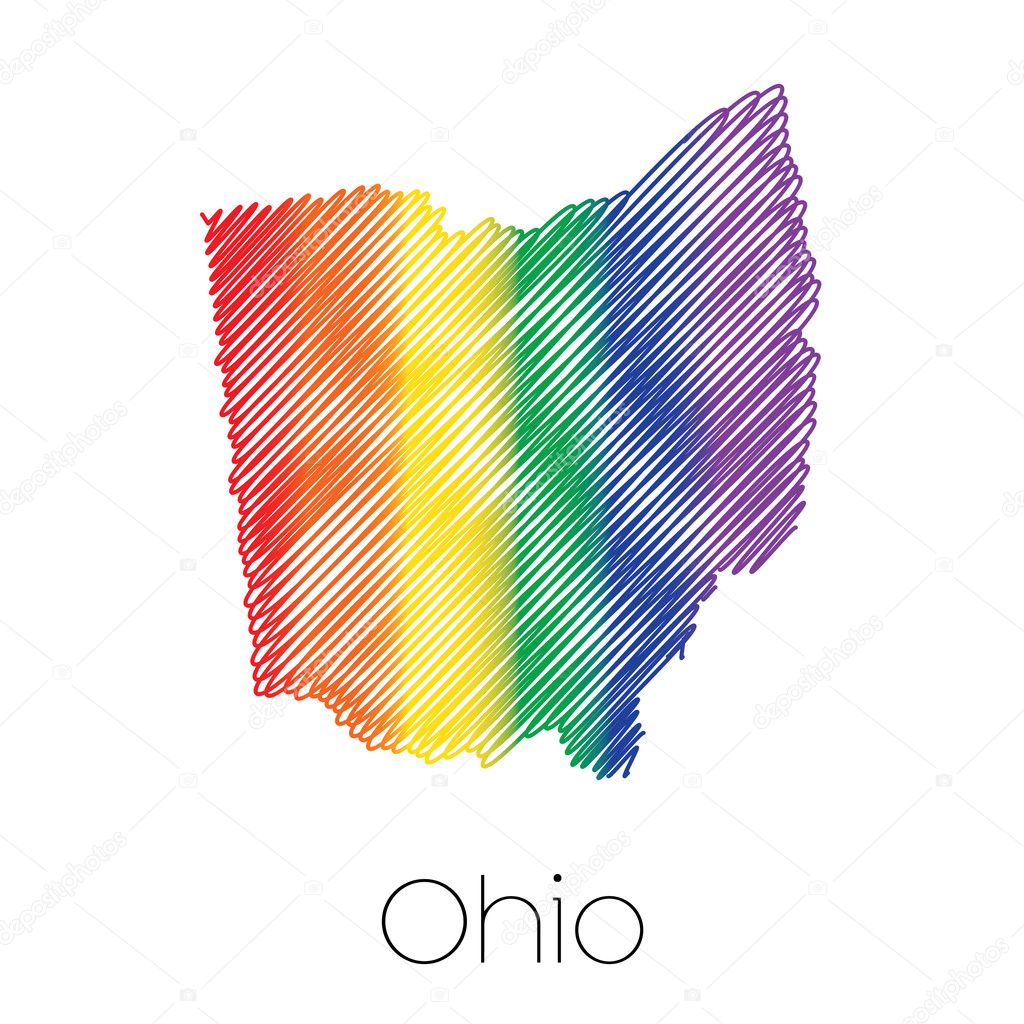 LGBT Scribbled shape of the State of Ohio