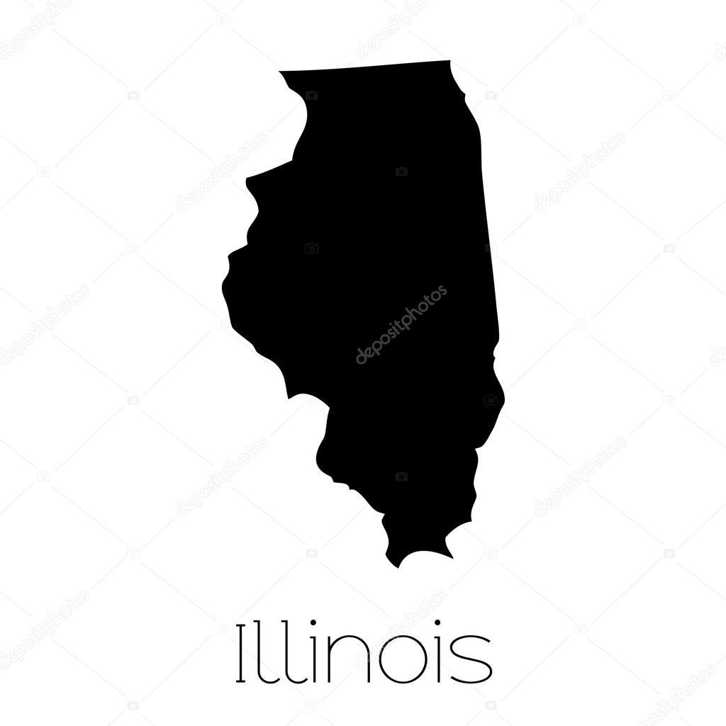 Illustrated Shape of the State of Illinois