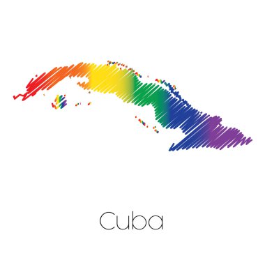 LGBT renkli şekil Küba'nın ülkenin karalanmış
