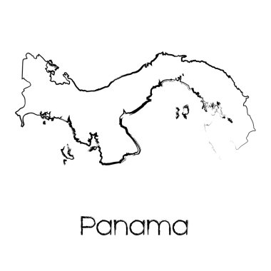 Panama ülkenin karalanmış şekli