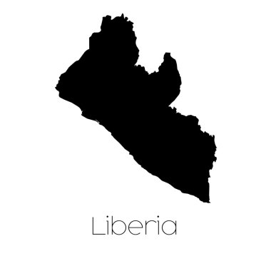 Liberya ülkenin arka plan üzerinde izole ülke şekli
