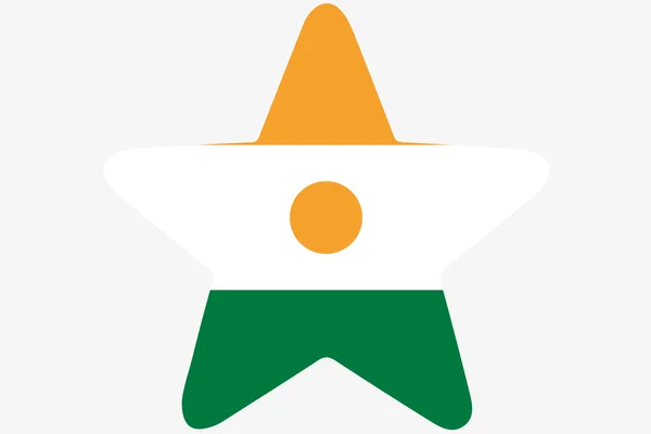 Bandeira Ilustração dentro de uma estrela do país do Níger — Fotografia de Stock