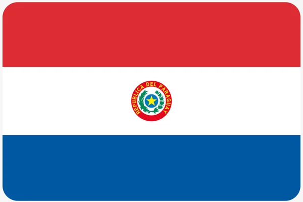 Flaga ilustracja z zaokrąglonymi narożnikami kraju Paragua — Zdjęcie stockowe