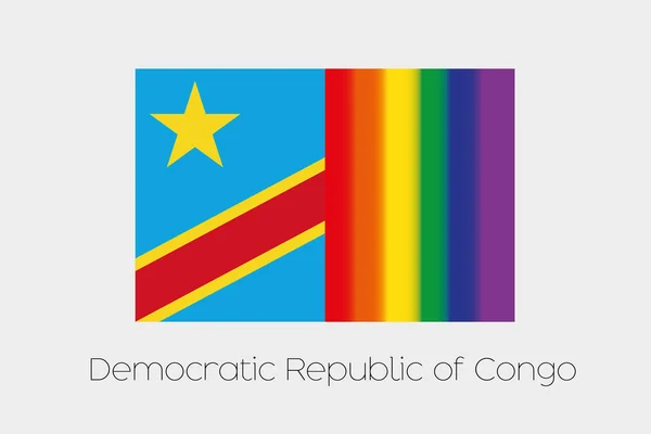 C 民主共和国国旗与 Lgbt 旗图 — 图库照片