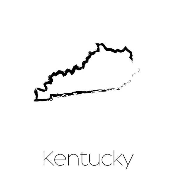 Kentucky Eyalet karalanmış şekli — Stok fotoğraf