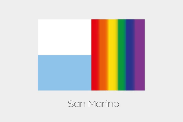 ЛГБТ прапор ілюстрації з прапор Сан-Марино — стокове фото