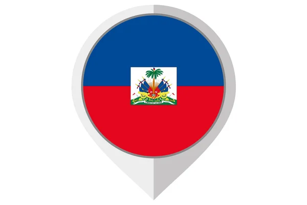 Flag Illustration inside a pointed of the country of Haiti — Stock Photo, Image