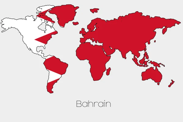 国の世界地図の図形の内部フラグのイラスト — ストック写真