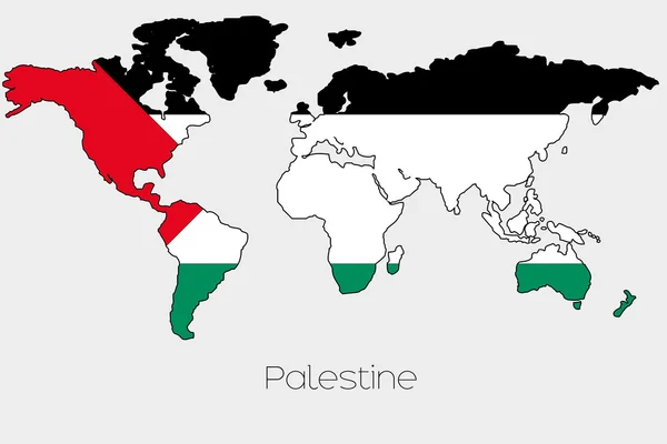 Illustratie van de vlag in de vorm van een wereldkaart van het land — Stockfoto
