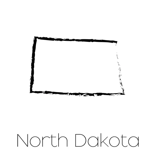 Gekritzelte Form des Bundesstaates North Dakota — Stockfoto