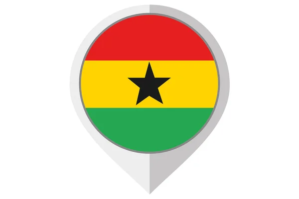 Abbildung einer Flagge in einer Spitze des Landes der Ghanas — Stockfoto