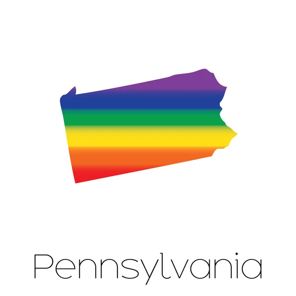 Bandera LGBT dentro del Estado de Pennsylvania —  Fotos de Stock