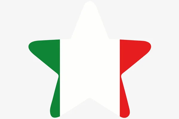 Vlag afbeelding binnen een ster van het land van Italië — Stockfoto