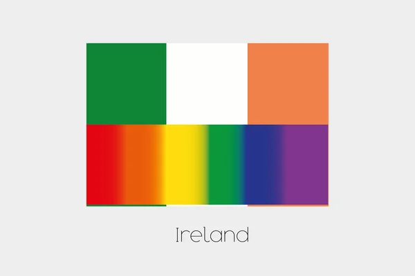 Ilustración de la bandera LGBT con la bandera de Irlanda — Foto de Stock