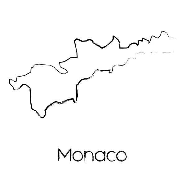 Scribbled Shape of the Country of Monaco — Stock Photo, Image