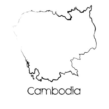 Scribbled Shape of the Country of Cambodia clipart