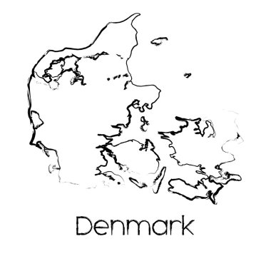 Danimarka ülkenin karalanmış şekli