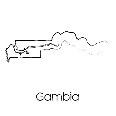 Gambiya ülkenin karalanmış şekli