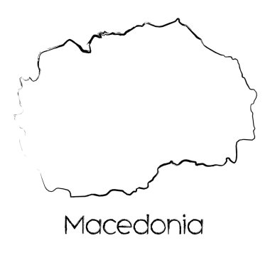 Makedonya'nın ülkenin karalanmış şekli