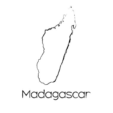 Madagaskar ülkenin karalanmış şekli