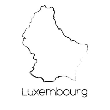 Lüksemburg ülkenin karalanmış şekli