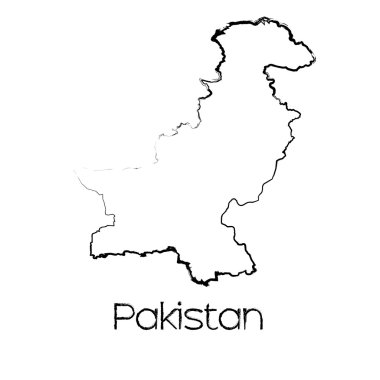 Pakistan ülkenin karalanmış şekli