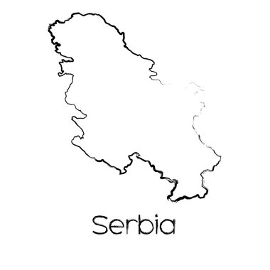 Sırbistan ülkenin karalanmış şekli